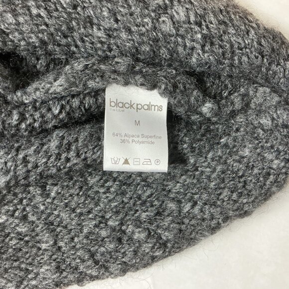 Black Palms Textured Alpaca Superfine Blend Oversize Bubble Sweater Anthracite M - Picture 7 of 8